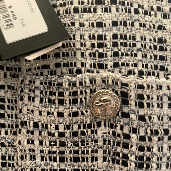 🌚💙NEW WITH TAGS💙🌚 Maje Retrola Drawstring Tweed Dress size 36 US 2/4 - Picture 8 of 11